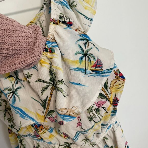 FOREVER 21 Plus Size Beach Motif Romper White Summer Print Off the Shoulder 3X - Picture 7 of 15